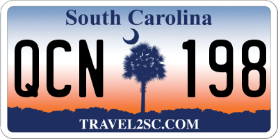 SC license plate QCN198