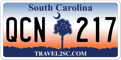 SC license plate QCN217