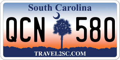 SC license plate QCN580