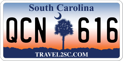 SC license plate QCN616