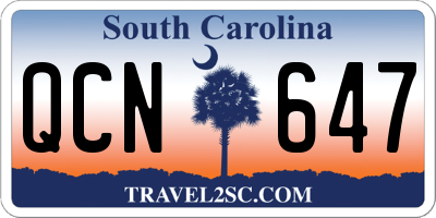 SC license plate QCN647