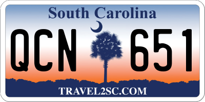 SC license plate QCN651