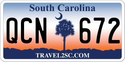 SC license plate QCN672