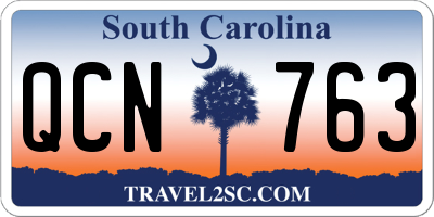 SC license plate QCN763