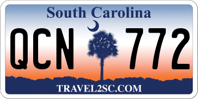 SC license plate QCN772