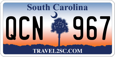 SC license plate QCN967