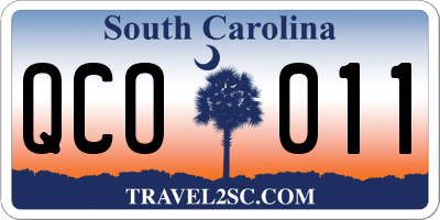 SC license plate QCO011