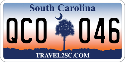 SC license plate QCO046
