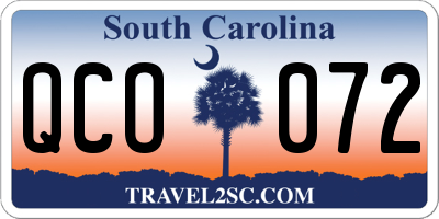 SC license plate QCO072