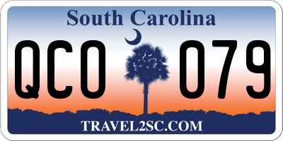 SC license plate QCO079