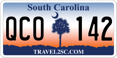 SC license plate QCO142