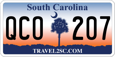 SC license plate QCO207