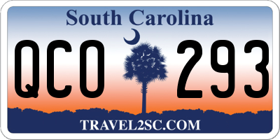 SC license plate QCO293