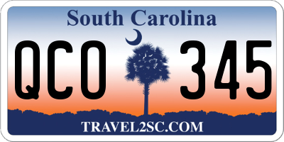 SC license plate QCO345