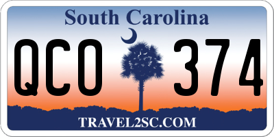 SC license plate QCO374