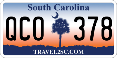 SC license plate QCO378