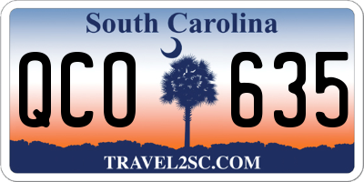 SC license plate QCO635