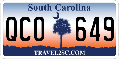 SC license plate QCO649