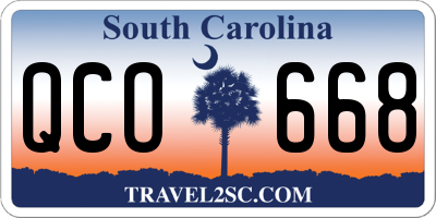 SC license plate QCO668