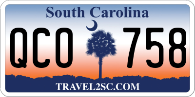SC license plate QCO758