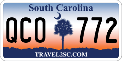 SC license plate QCO772