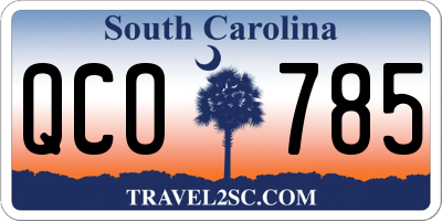 SC license plate QCO785
