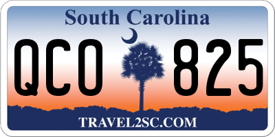 SC license plate QCO825