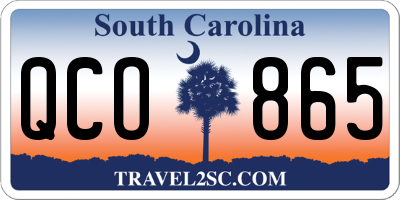 SC license plate QCO865