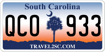 SC license plate QCO933