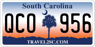 SC license plate QCO956