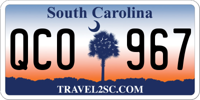 SC license plate QCO967