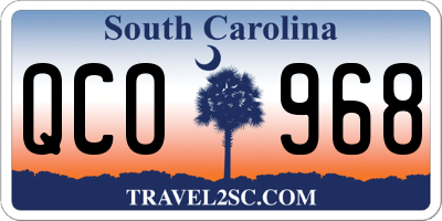 SC license plate QCO968