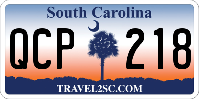 SC license plate QCP218