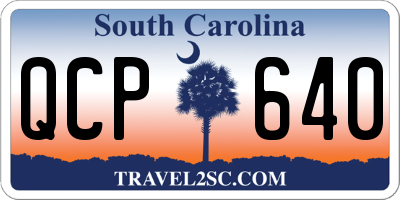 SC license plate QCP640