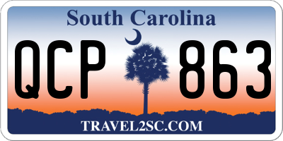 SC license plate QCP863
