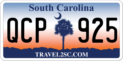 SC license plate QCP925