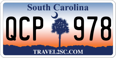 SC license plate QCP978