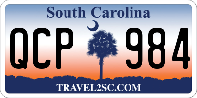 SC license plate QCP984