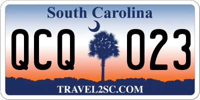 SC license plate QCQ023