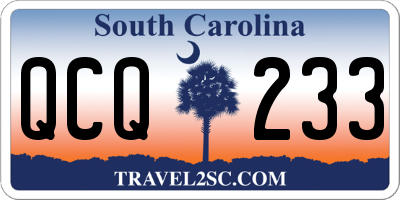 SC license plate QCQ233