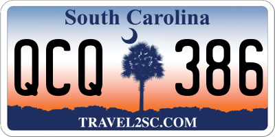 SC license plate QCQ386