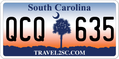 SC license plate QCQ635