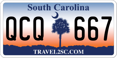 SC license plate QCQ667