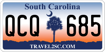 SC license plate QCQ685
