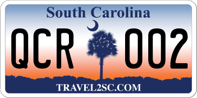 SC license plate QCR002