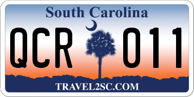 SC license plate QCR011