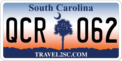 SC license plate QCR062