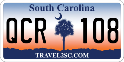 SC license plate QCR108