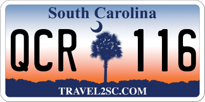 SC license plate QCR116