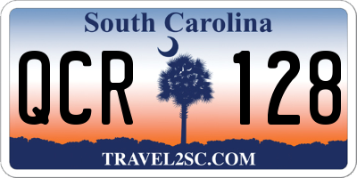 SC license plate QCR128